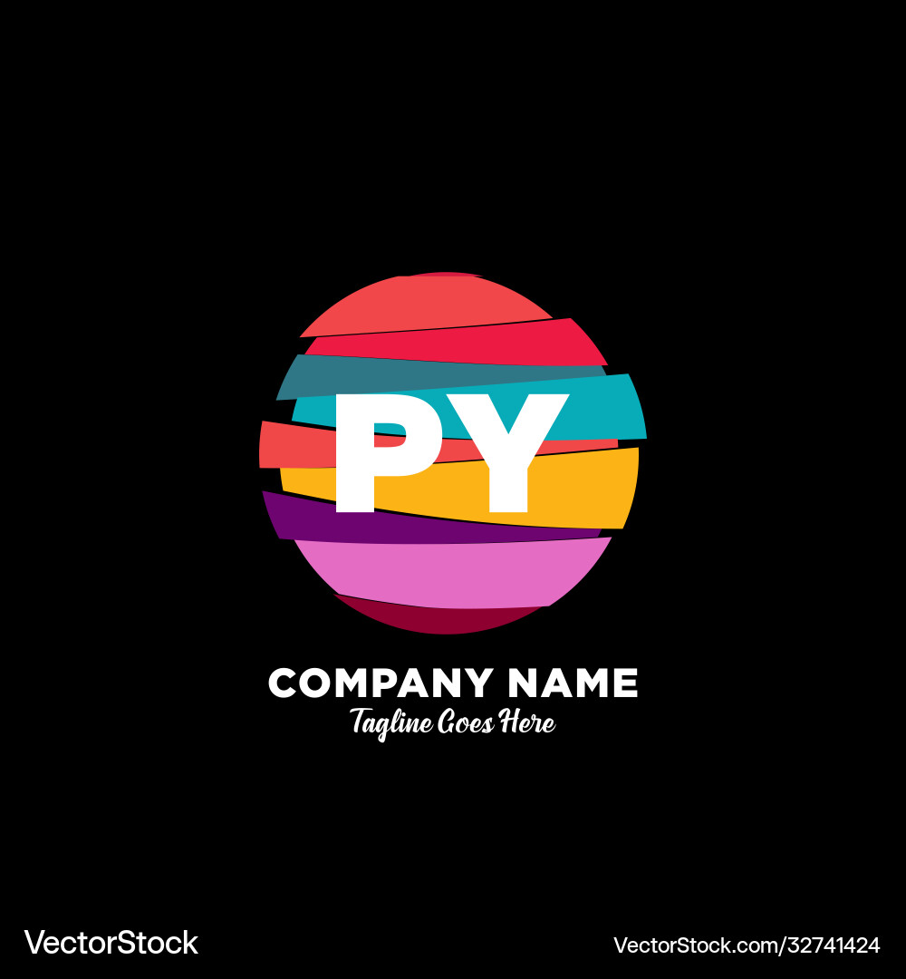 Py initial logo with colorful template Py initial logo with colorful template Vector Image