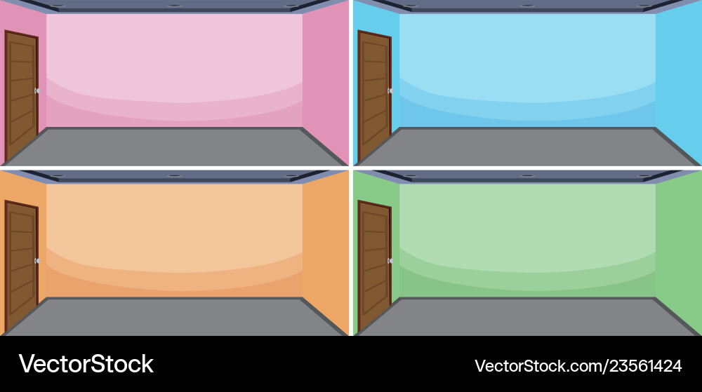 Set of empty room different color vector image