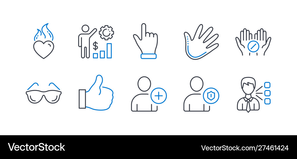Set people icons such as like click hand add Vector Image