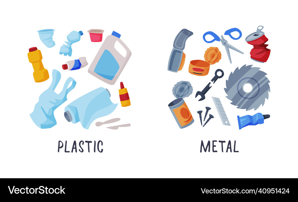 Sorting garbage with recycle trash object vector image