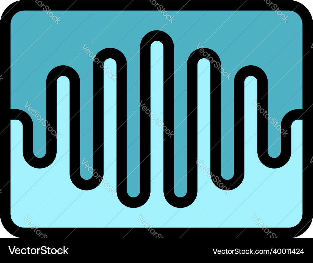 Sound range in a rectangle icon color outline Sound range in a rectangle icon color outline Vector Image