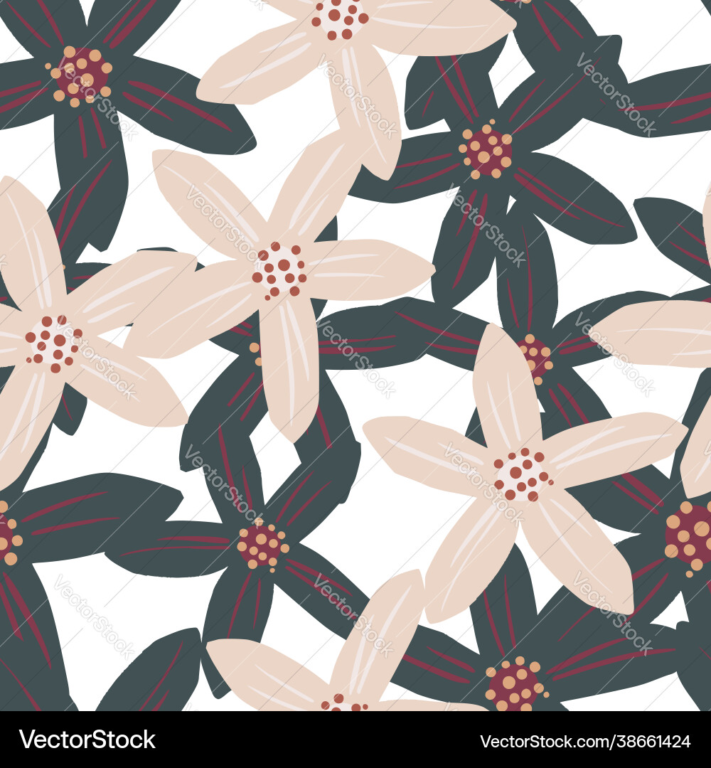 Spring style floral seamless pattern with random Spring style floral seamless pattern with random Vector Image