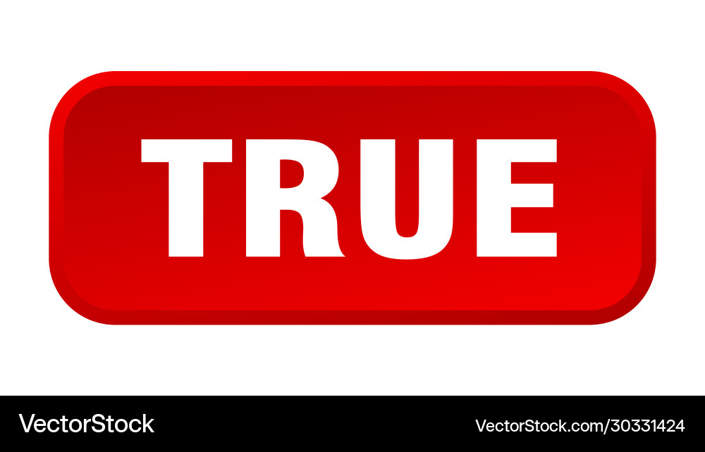 True button square 3d push Vector Image