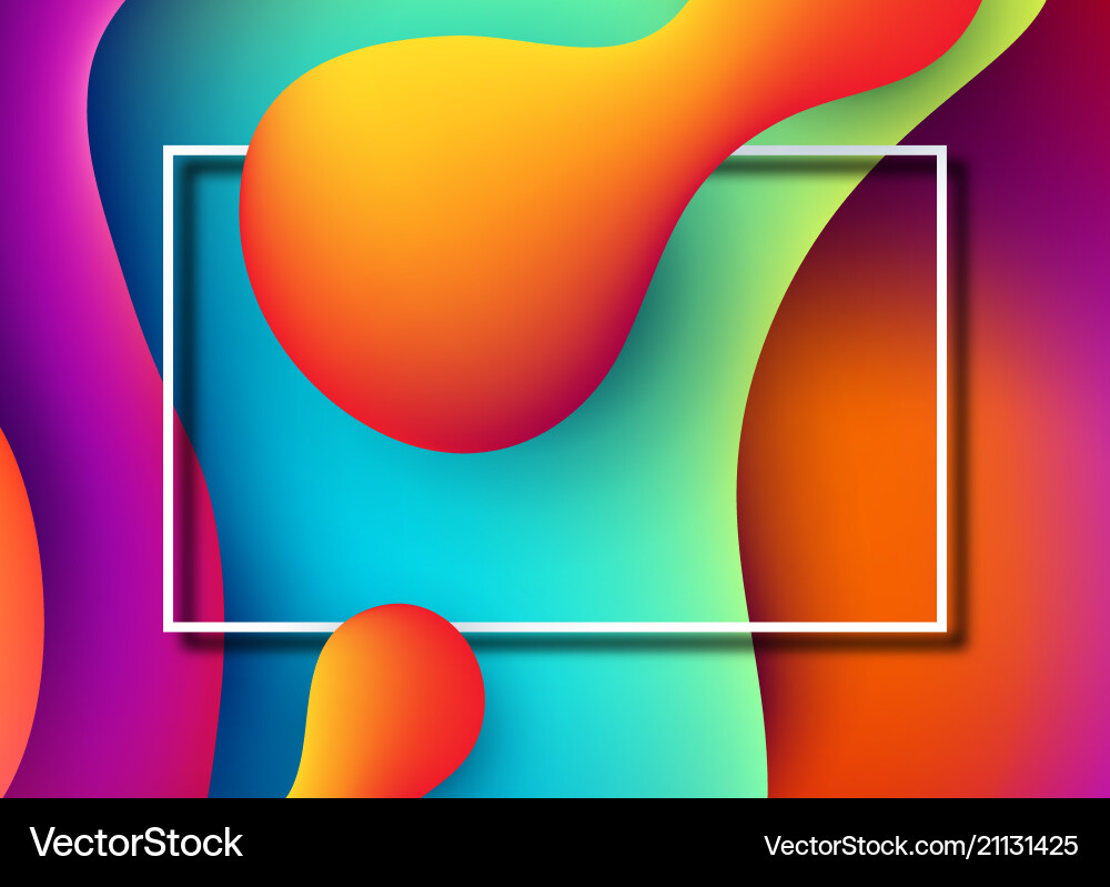Abstract colorful background with white frame Vector Image