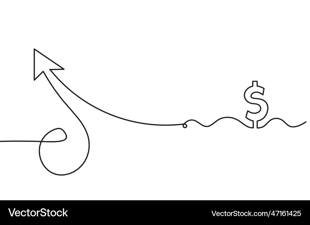 Abstract continuous lines arrows and dollar Vector Image