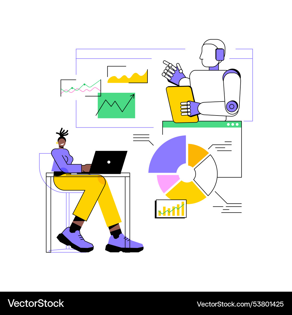Ai-powered advanced data processing abstract vector image
