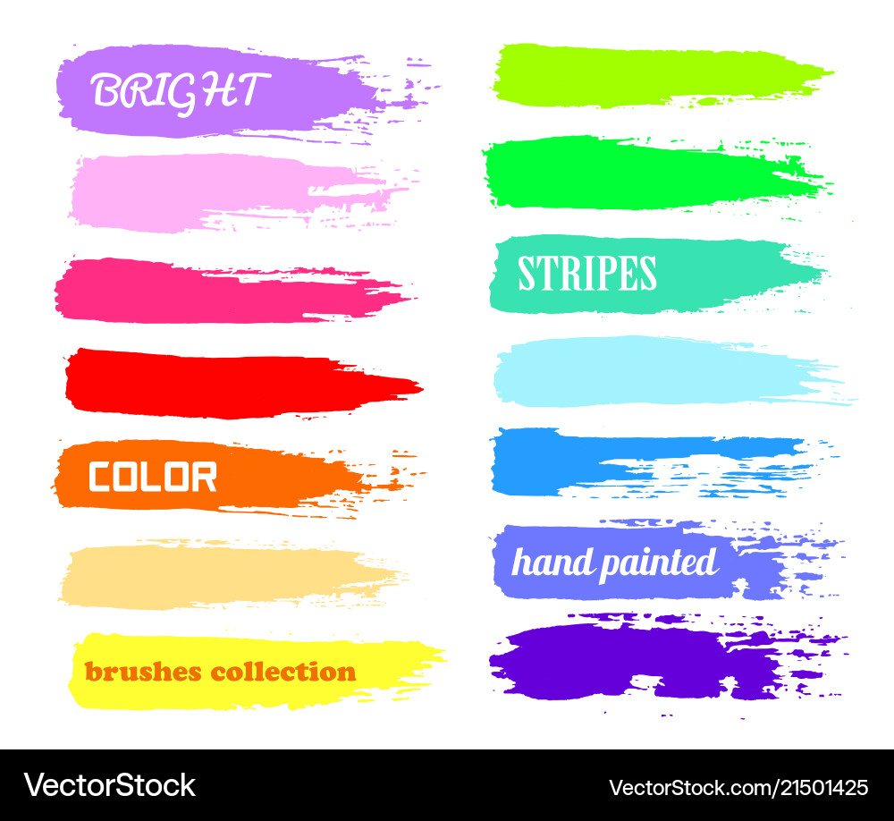 Brush strokes - color paint backdrop for text vector image