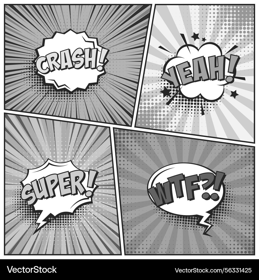 Cartoon comic backgrounds set speech bubble Cartoon comic backgrounds set speech bubble vector image