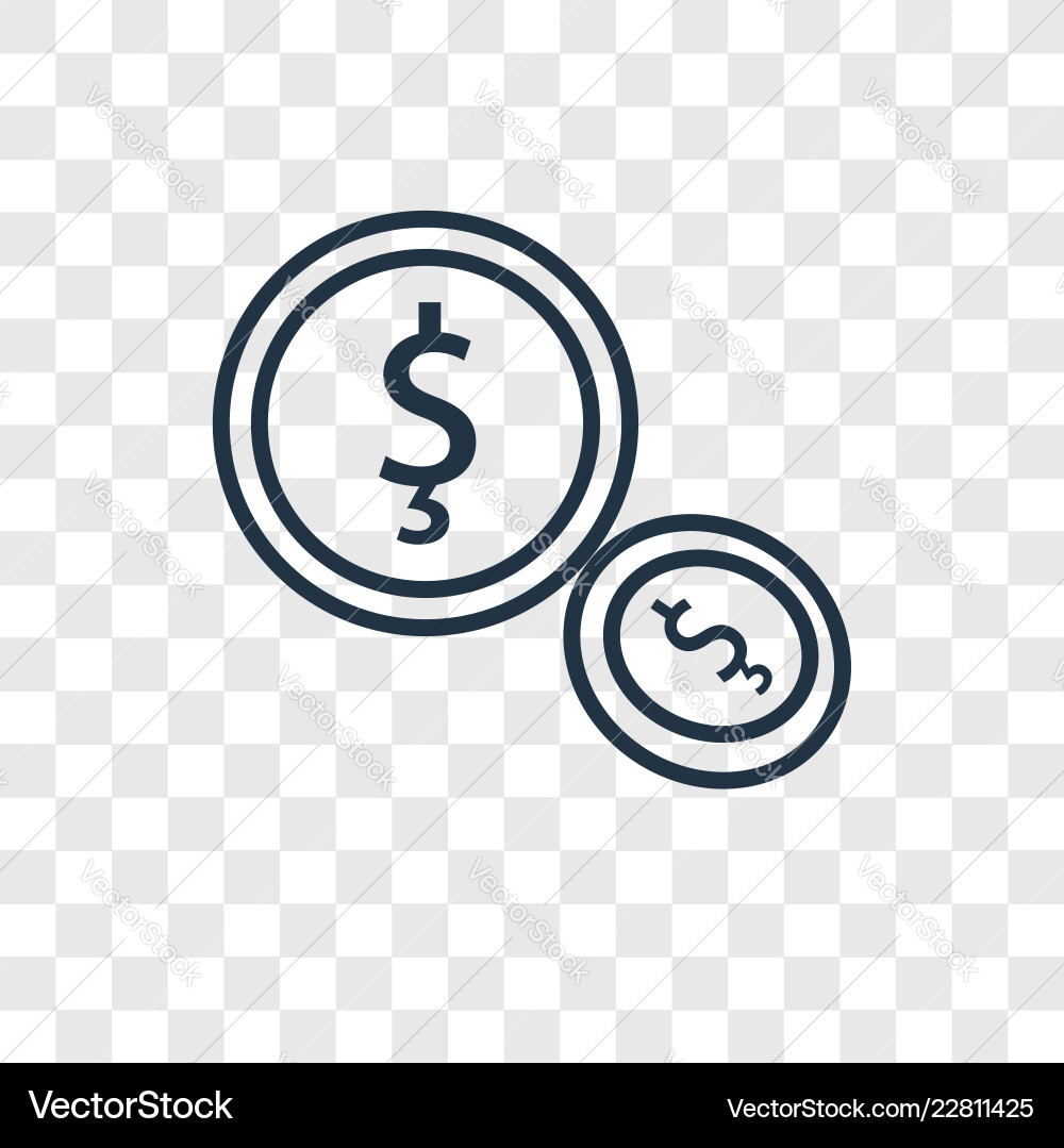 Chip concept linear icon isolated on transparent Chip concept linear icon isolated on transparent vector image