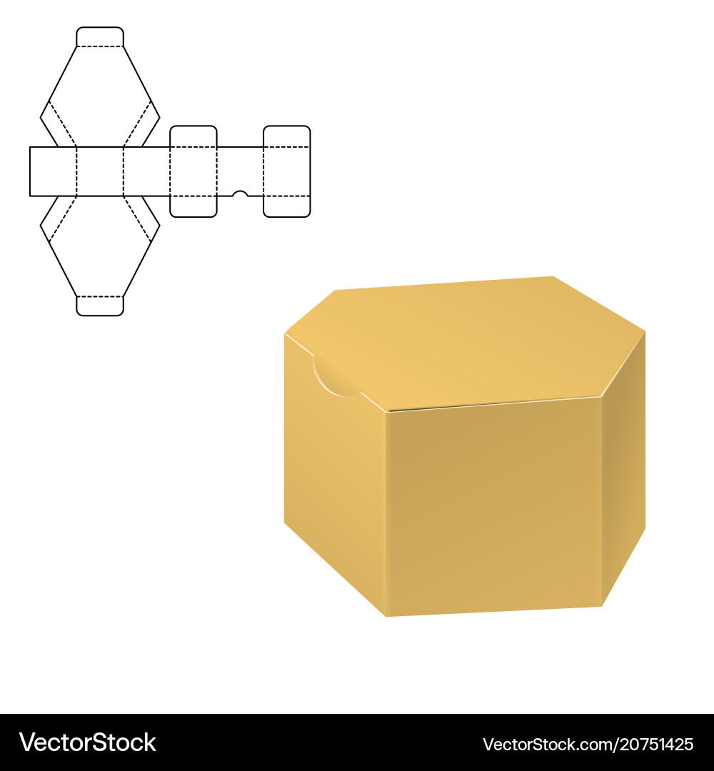 Diecut Craft Box Template Vector Image