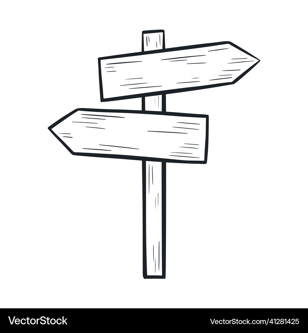 Double pointer right and left doodle style Vector Image