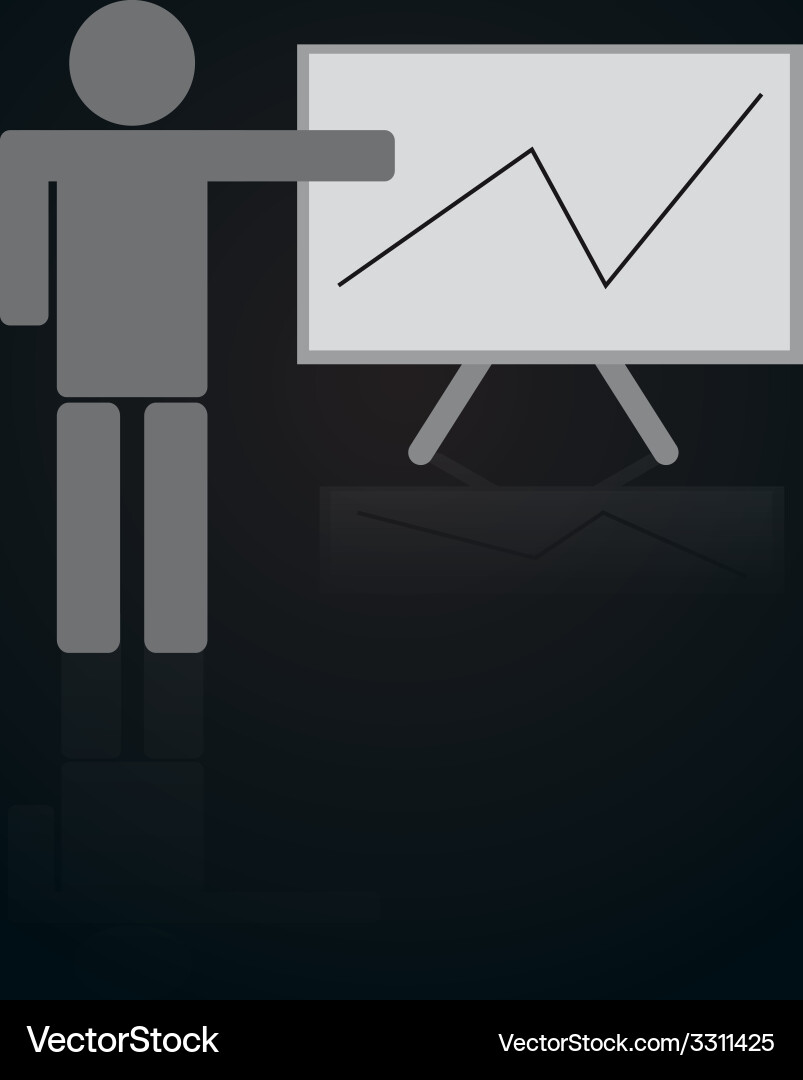 Icon of person with table and graph vector image