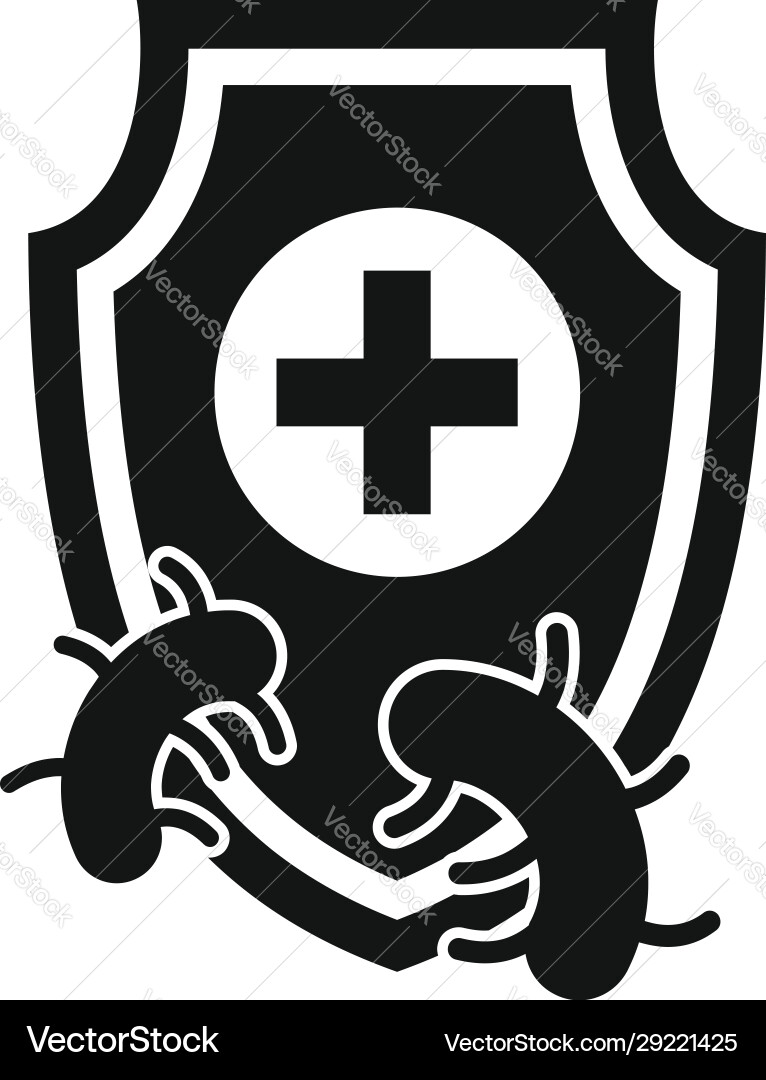 Immunization shield icon simple style Immunization shield icon simple style vector image