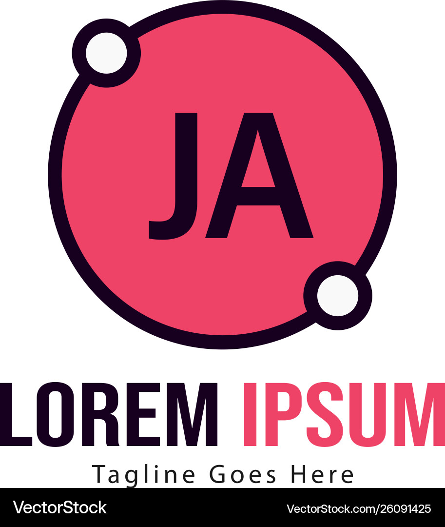 Initial ja logo template with modern frame Vector Image
