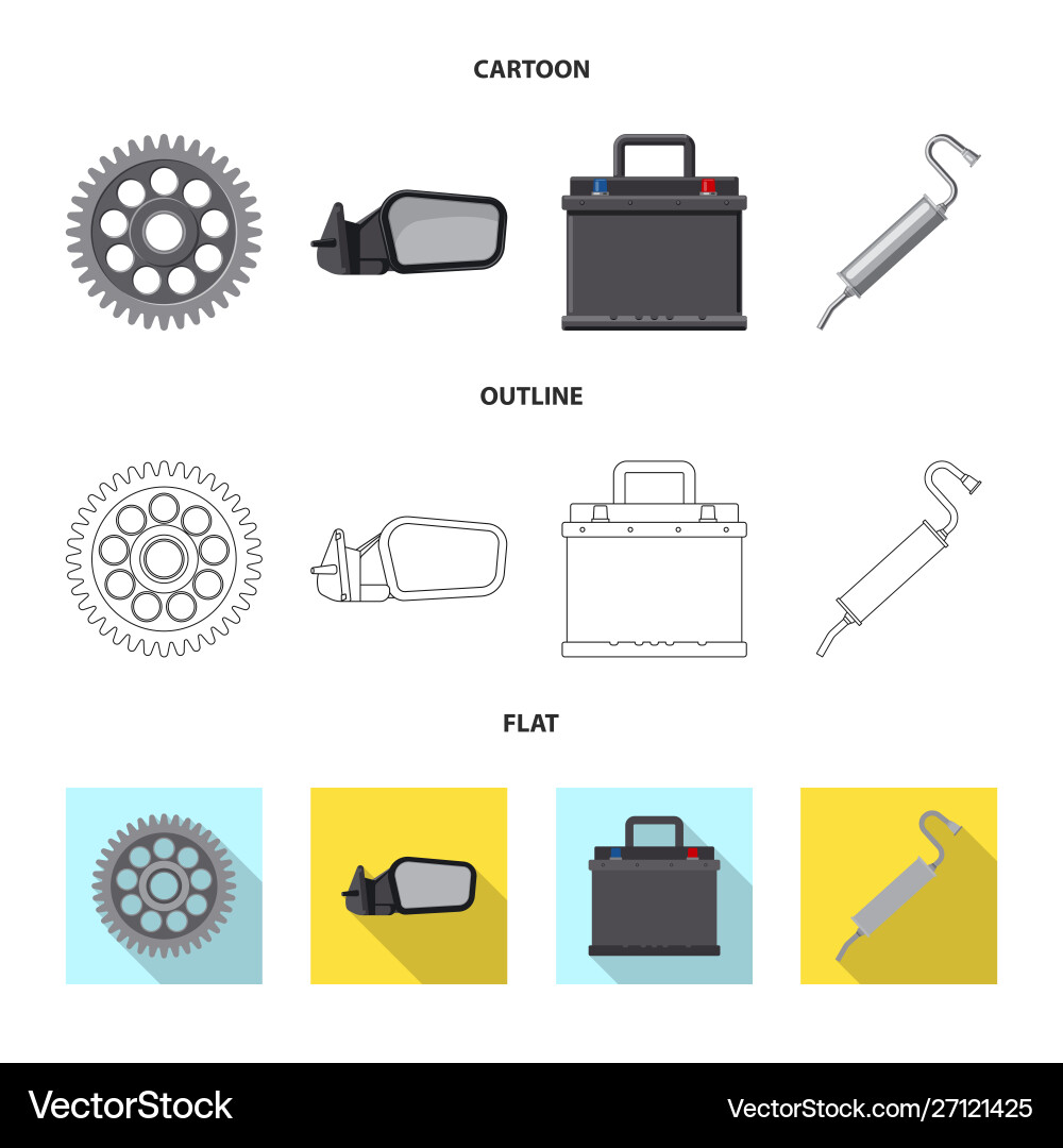 Isolated object auto and part symbol Vector Image