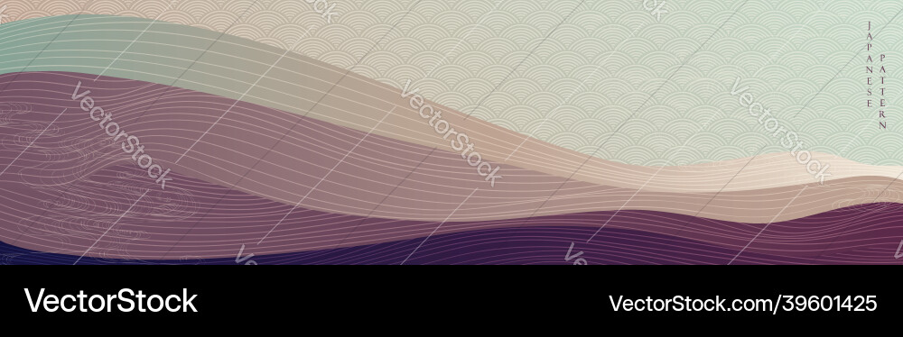 Japanese background with line wave pattern Japanese background with line wave pattern Vector Image