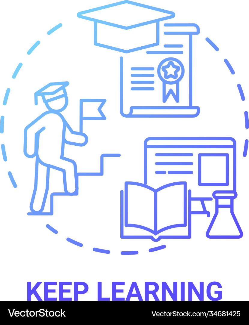 Keep learning concept icon Royalty Free Vector Image