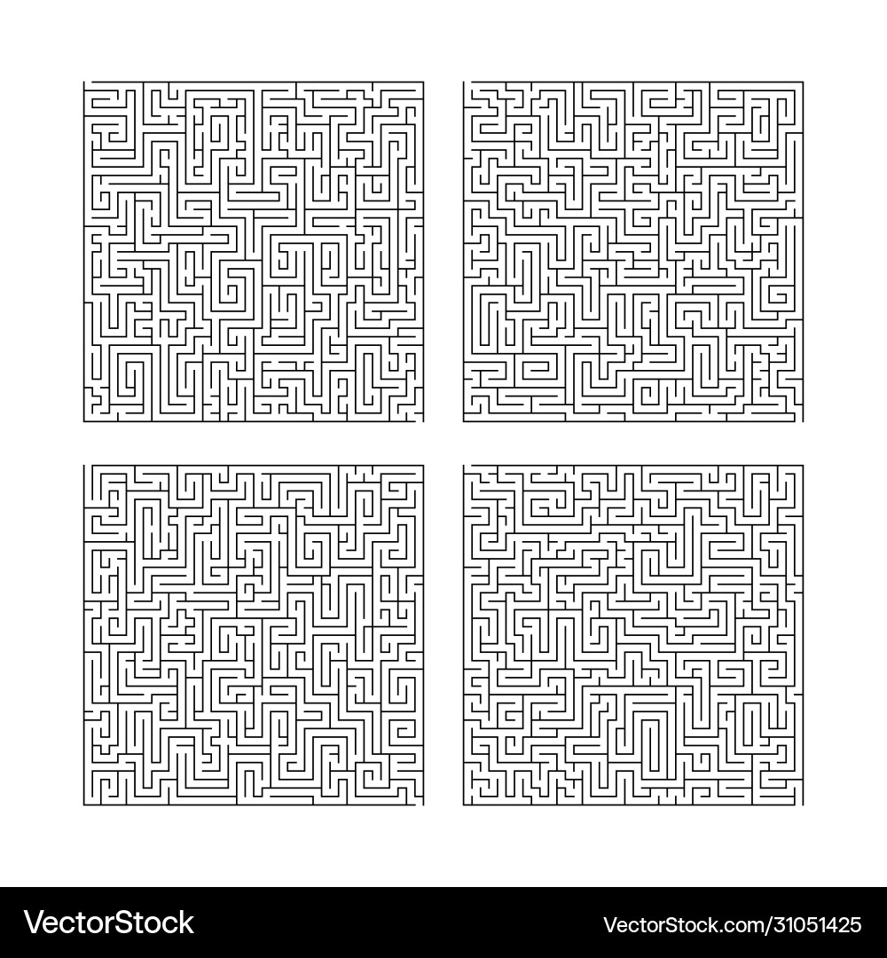 Labyrinth maze game set Labyrinth maze game set vector image