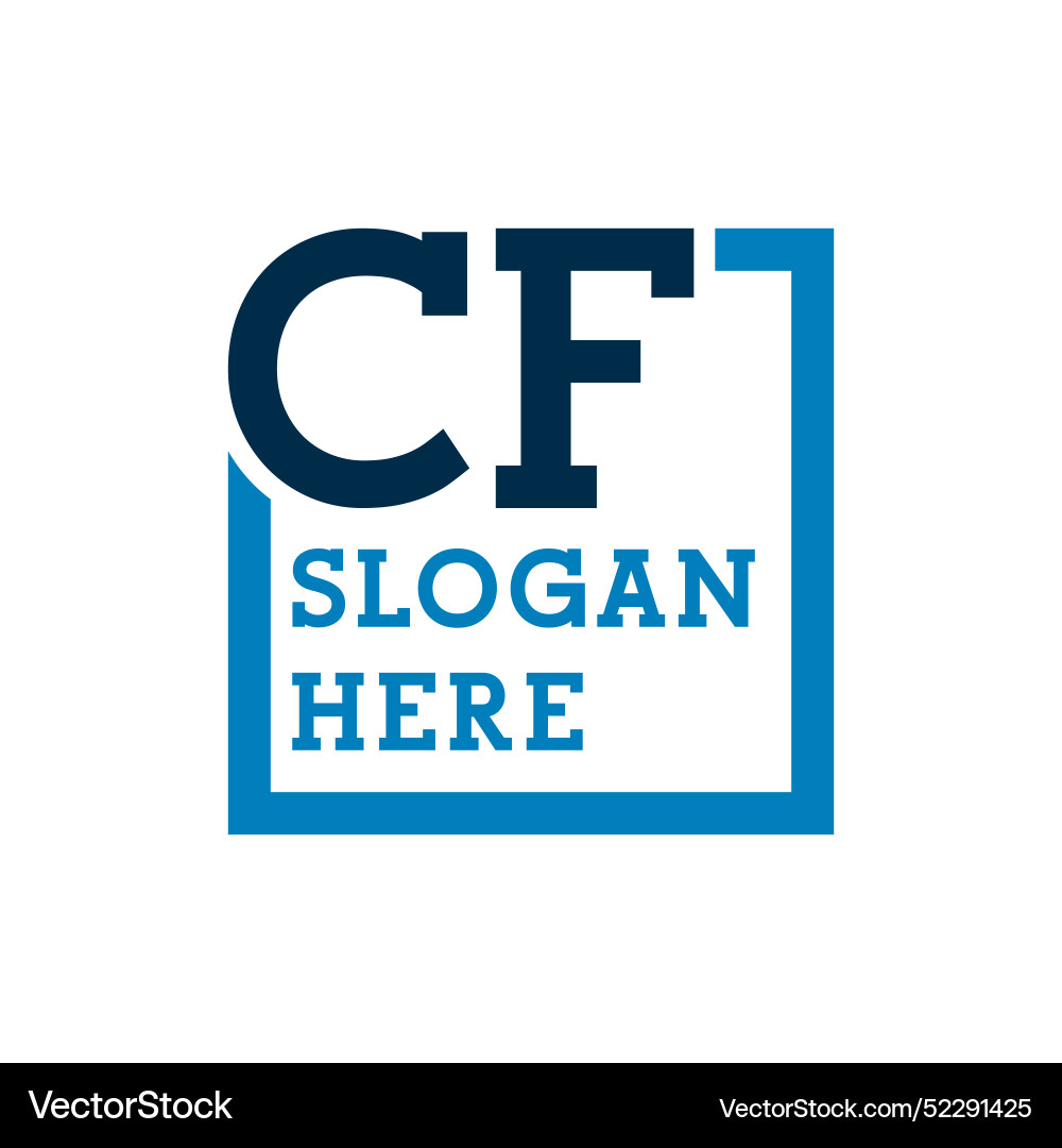 Minimal initials logo letters c and f cf initial Vector Image