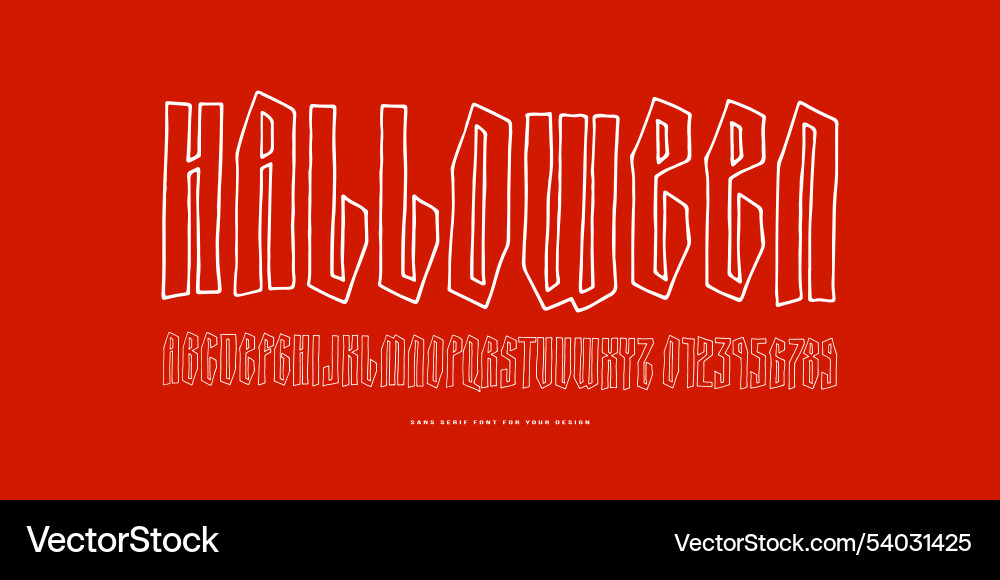 Narrow sans serif font Vector Image