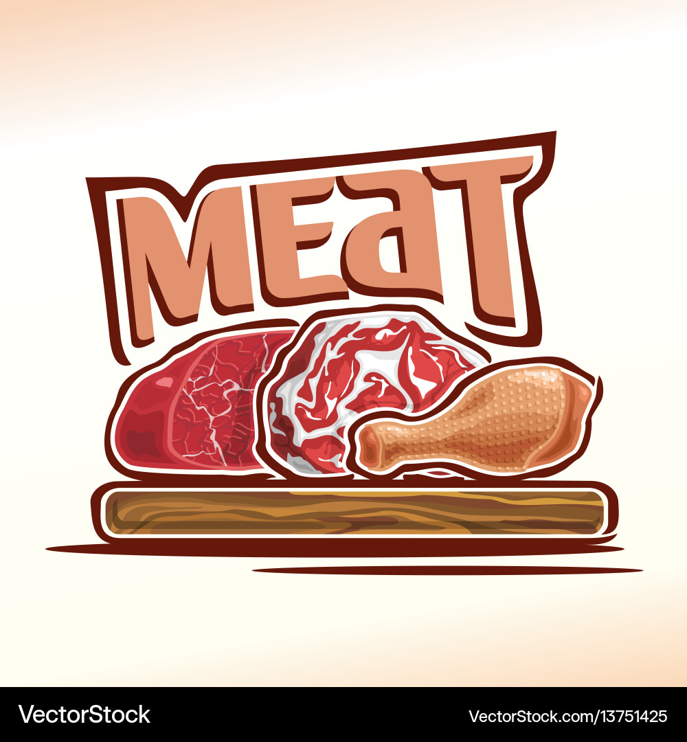 Raw Meat Collection Royalty Free Vector Image - VectorStock