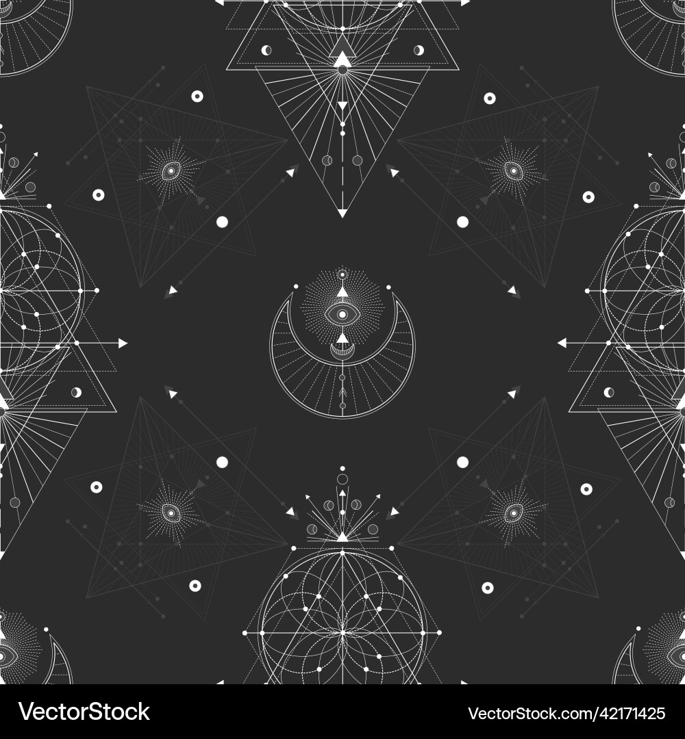 Seamless pattern with geometric symbols vector image