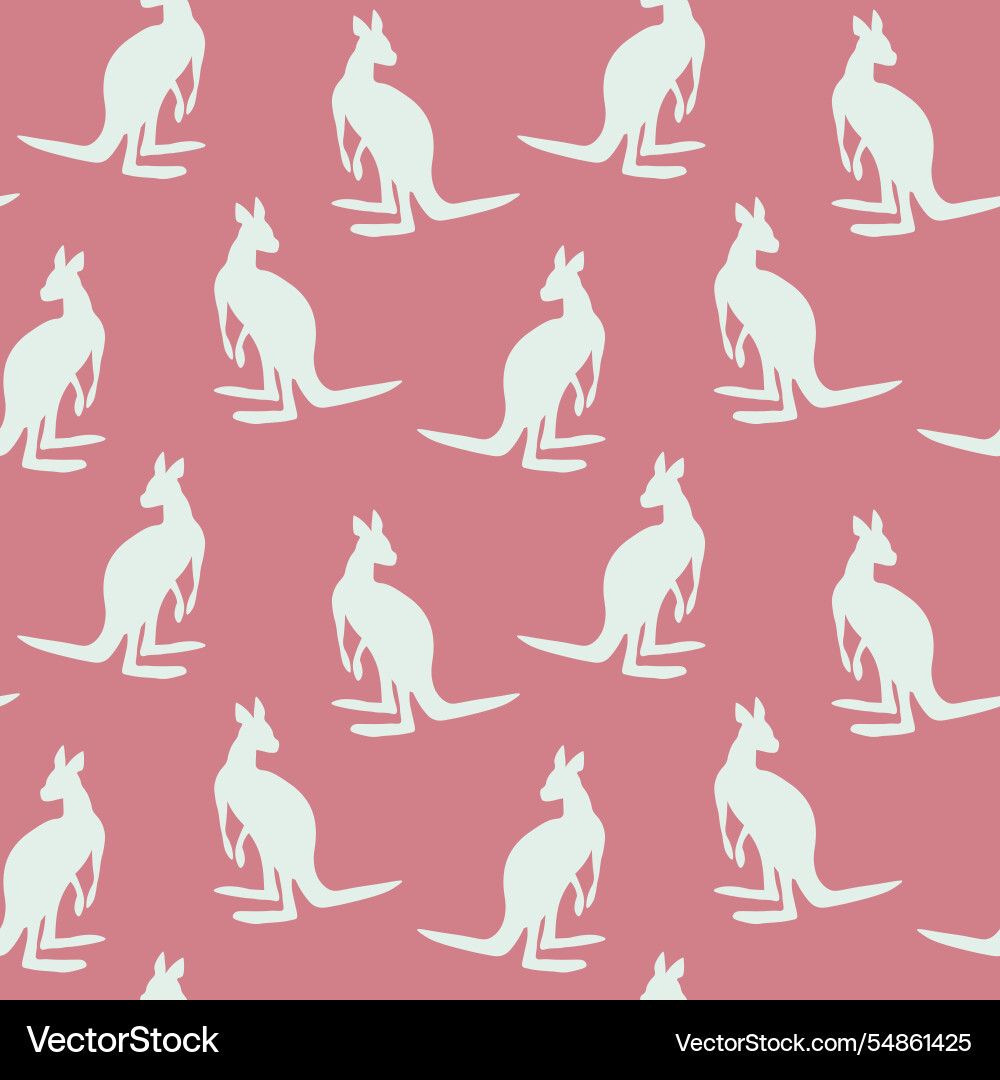 Seamless pattern with kangaroo silhouette on color Seamless pattern with kangaroo silhouette on color Vector Image