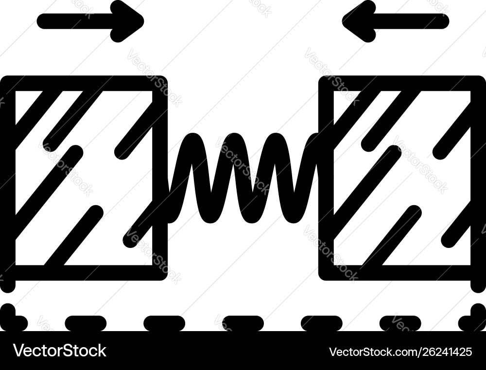 Spring between magnets icon outline style vector image
