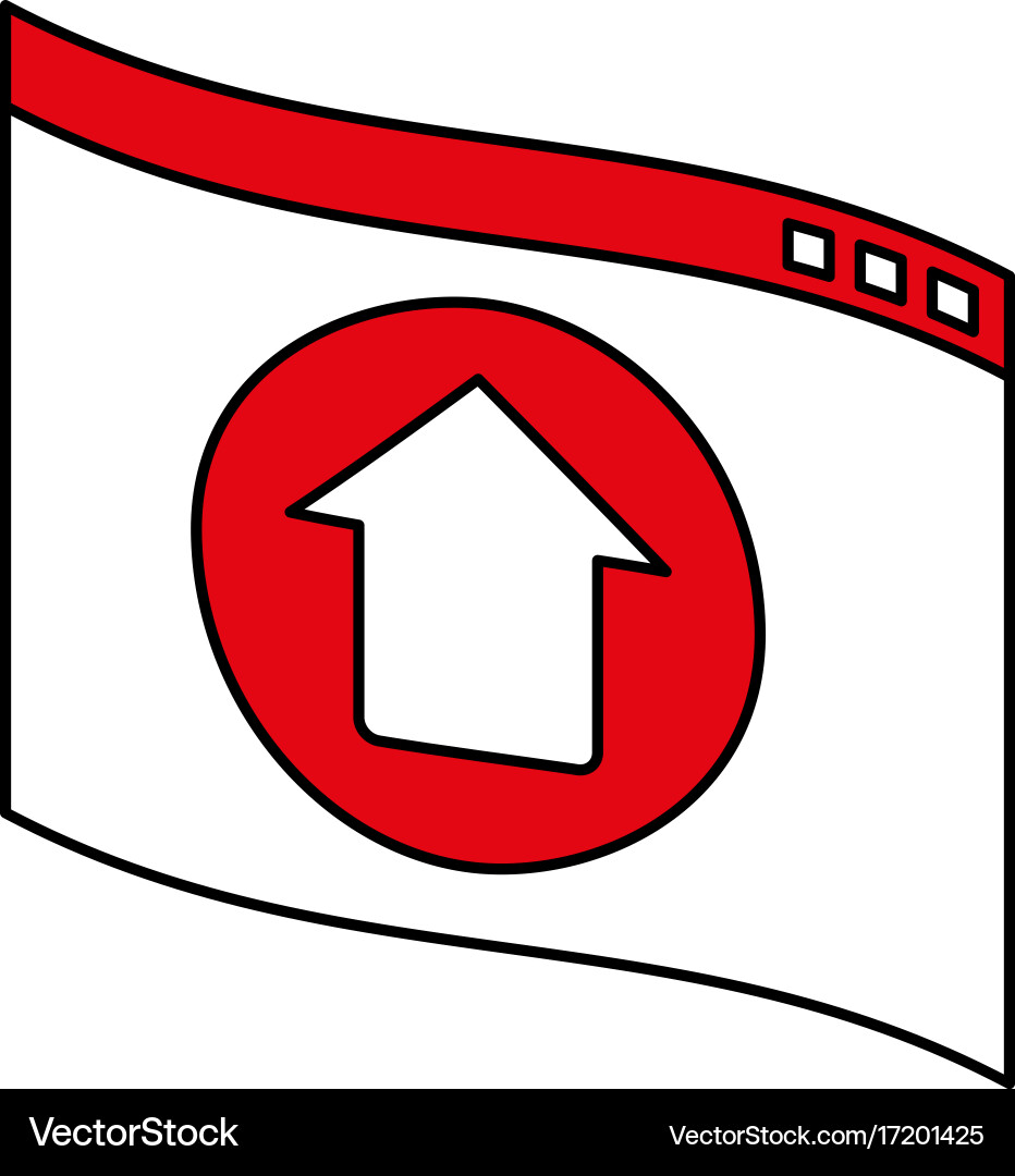 Website or tab with upwards arrow icon image vector image