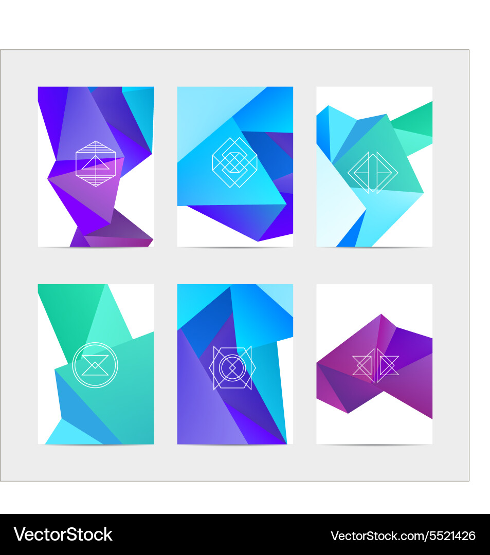 Abstract colorful user interface template set vector image