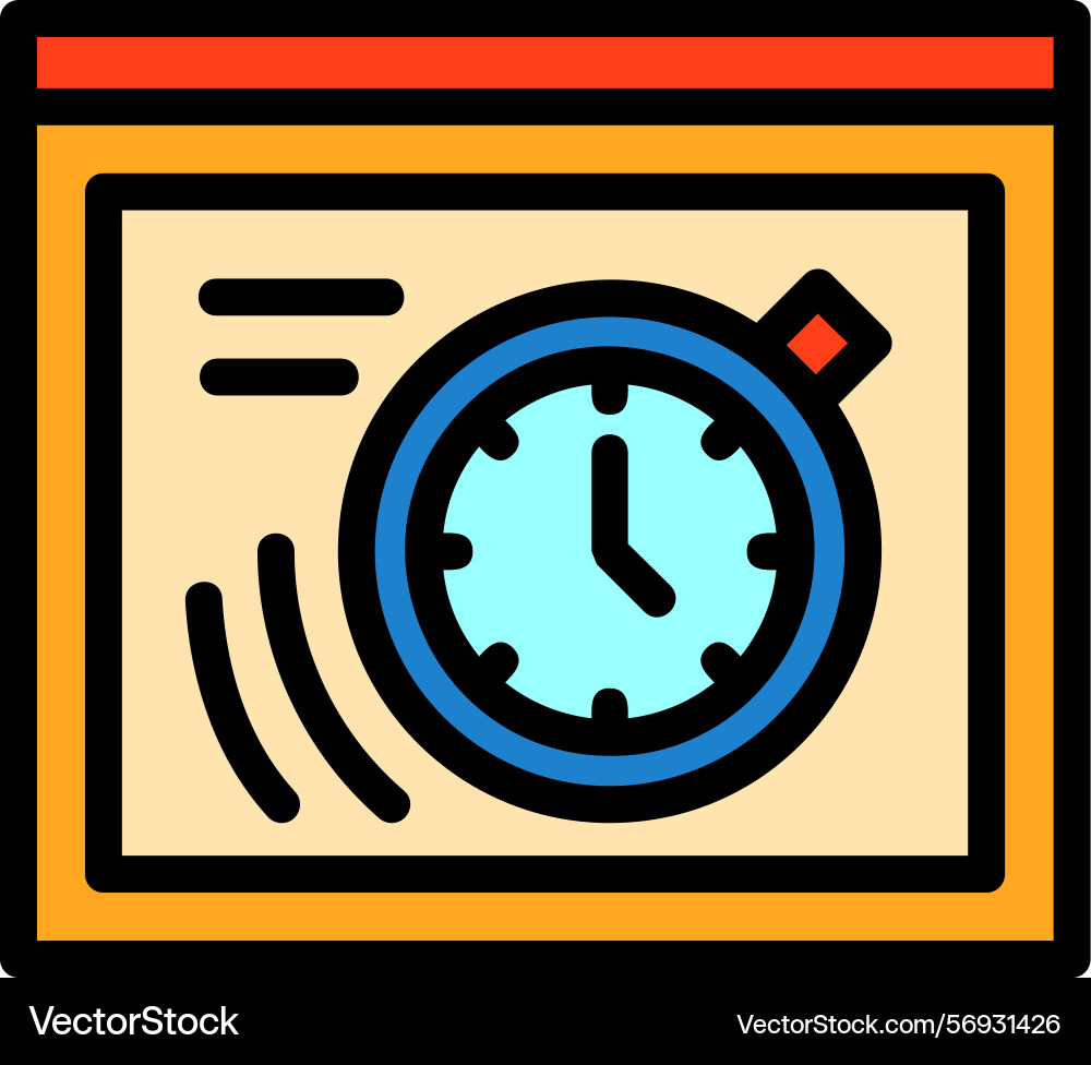 Alarm clock line filled style icon design Vector Image
