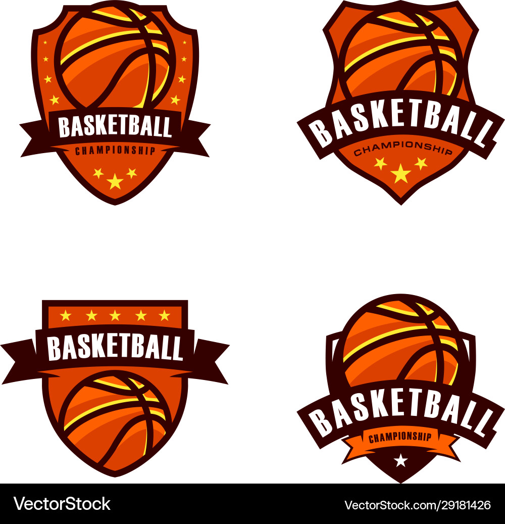 Basketball-Meisterschaft Logo Emblem Designs Basketball-Meisterschaft Logo Emblem Designs vektorbild