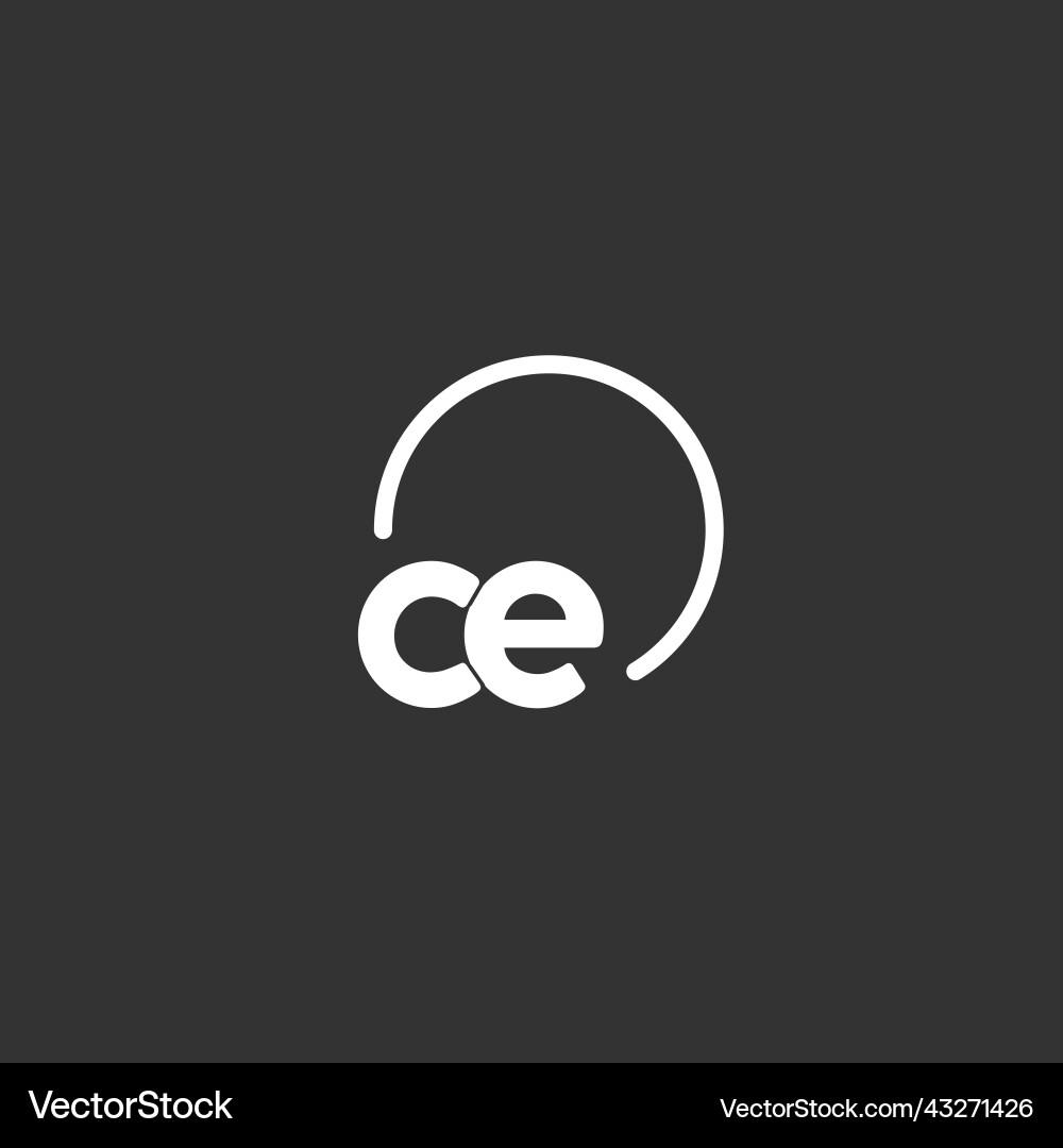 Ce initial logo with rounded circle Ce initial logo with rounded circle Vector Image