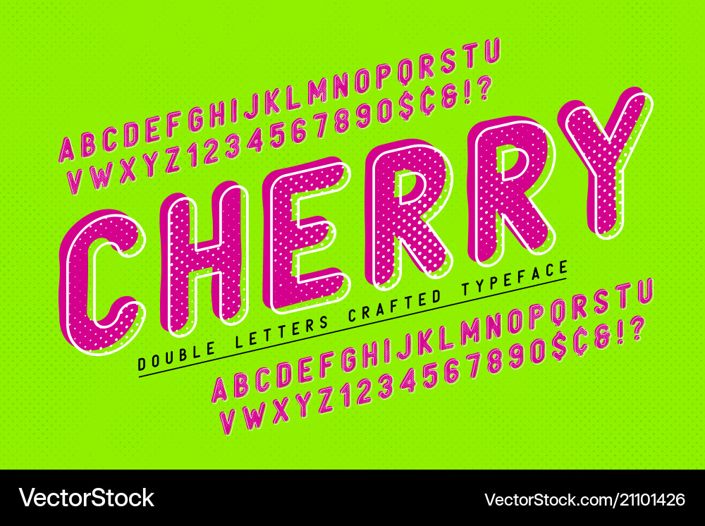 Cherry Pop Art Display Font vector image