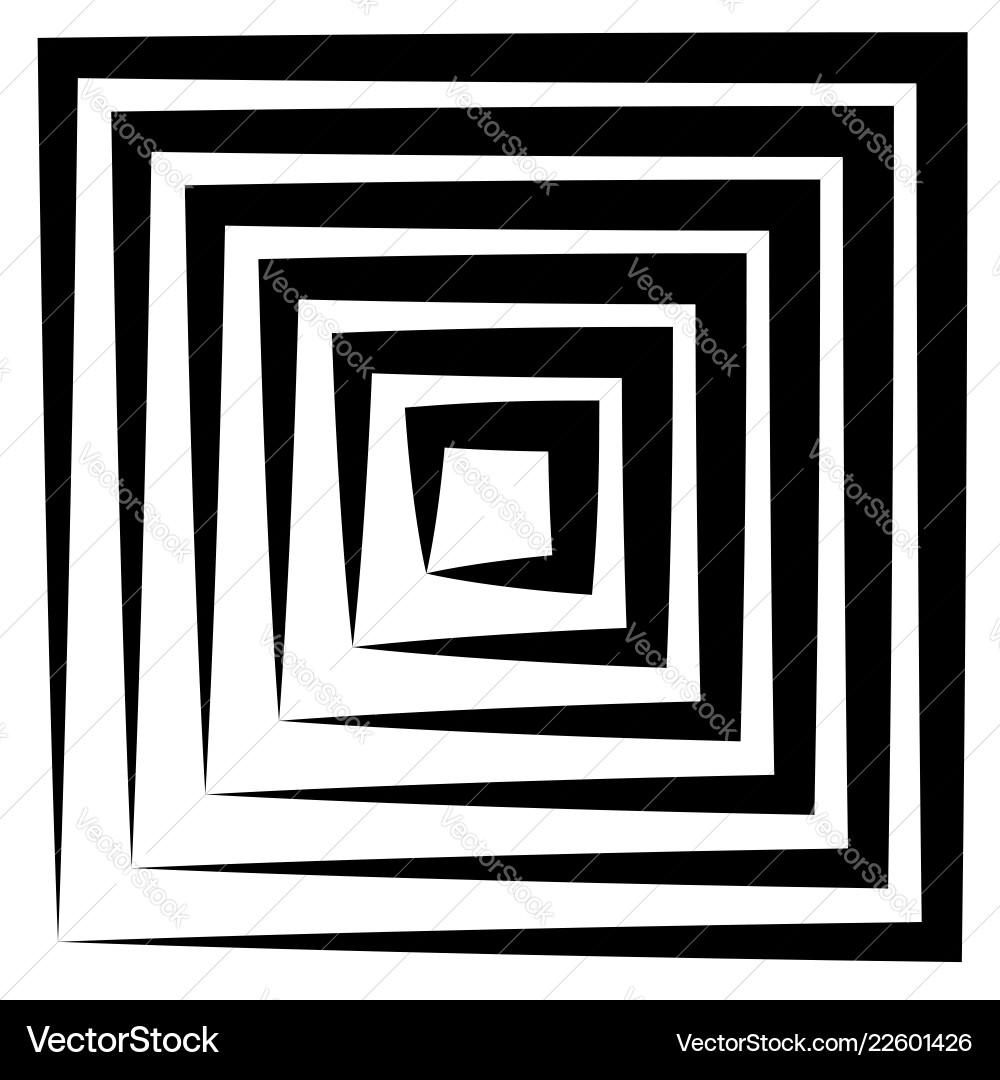 Concentric squares w dynamic irregular line Vector Image