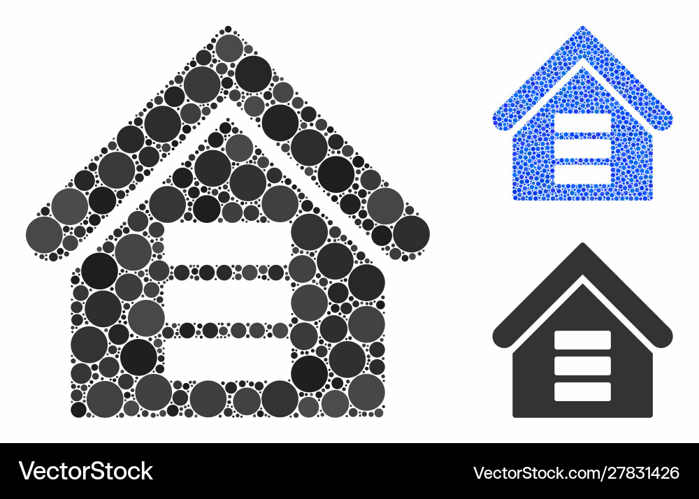 Data center building composition icon circles Data center building composition icon circles vector image