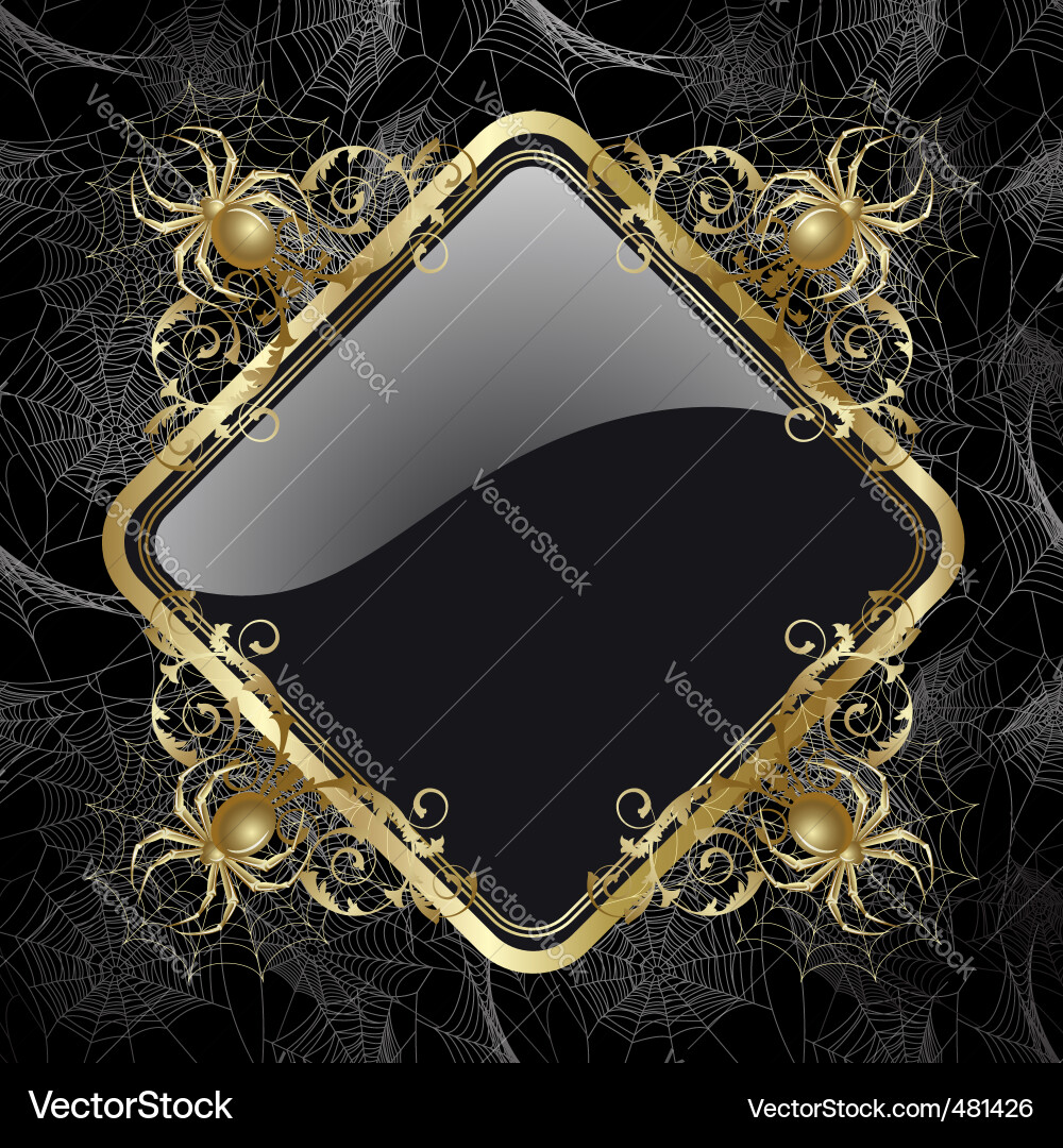 Frame with spider Vector Image