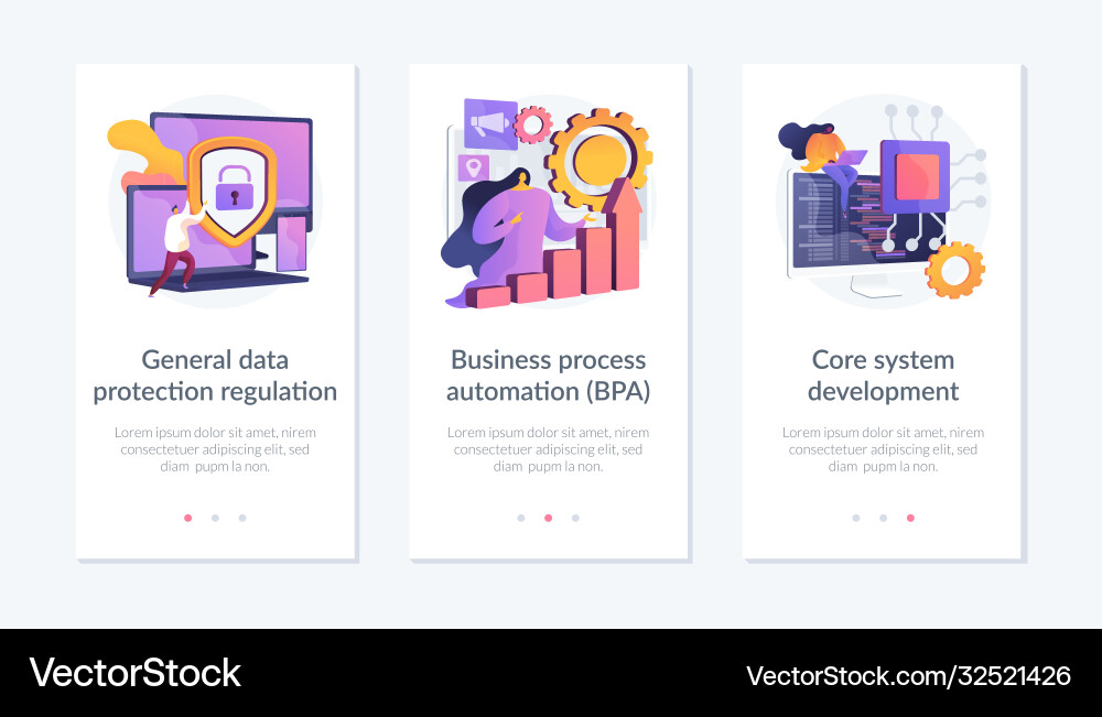 Information management app interface template Information management app interface template vector image