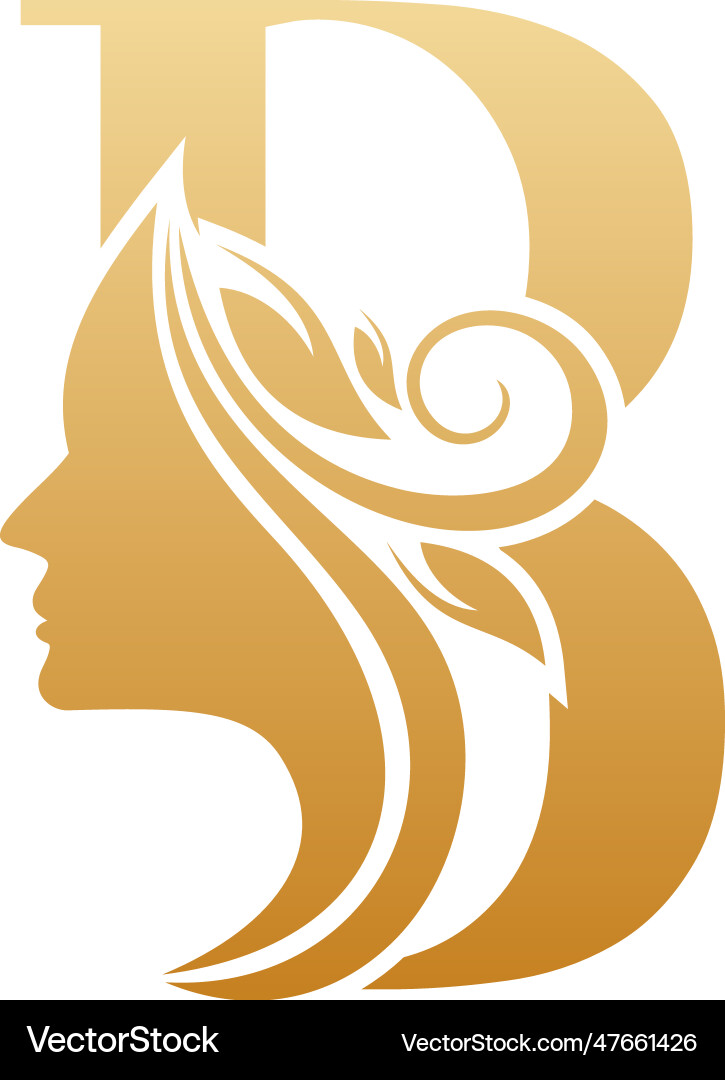 Initial b face beauty logo design templates Initial b face beauty logo design templates vector image