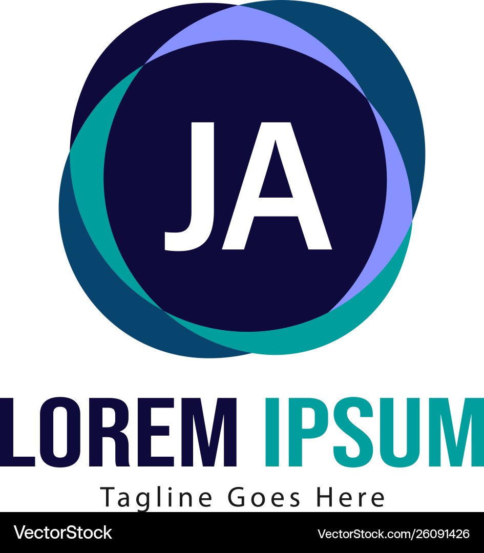 Initial ja logo template with modern frame Vector Image