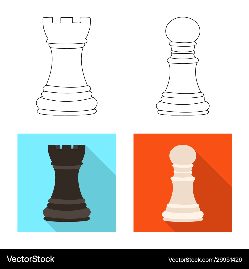 Isolated object checkmate and thin sign set Vector Image