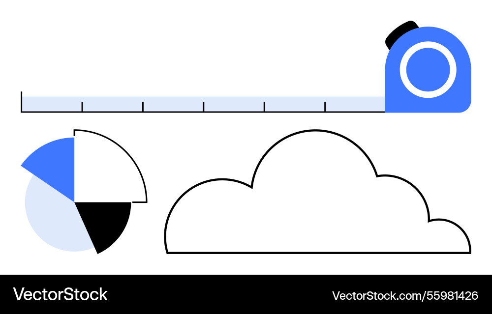 Measurement tools cloud shape and data Measurement tools cloud shape and data vector image