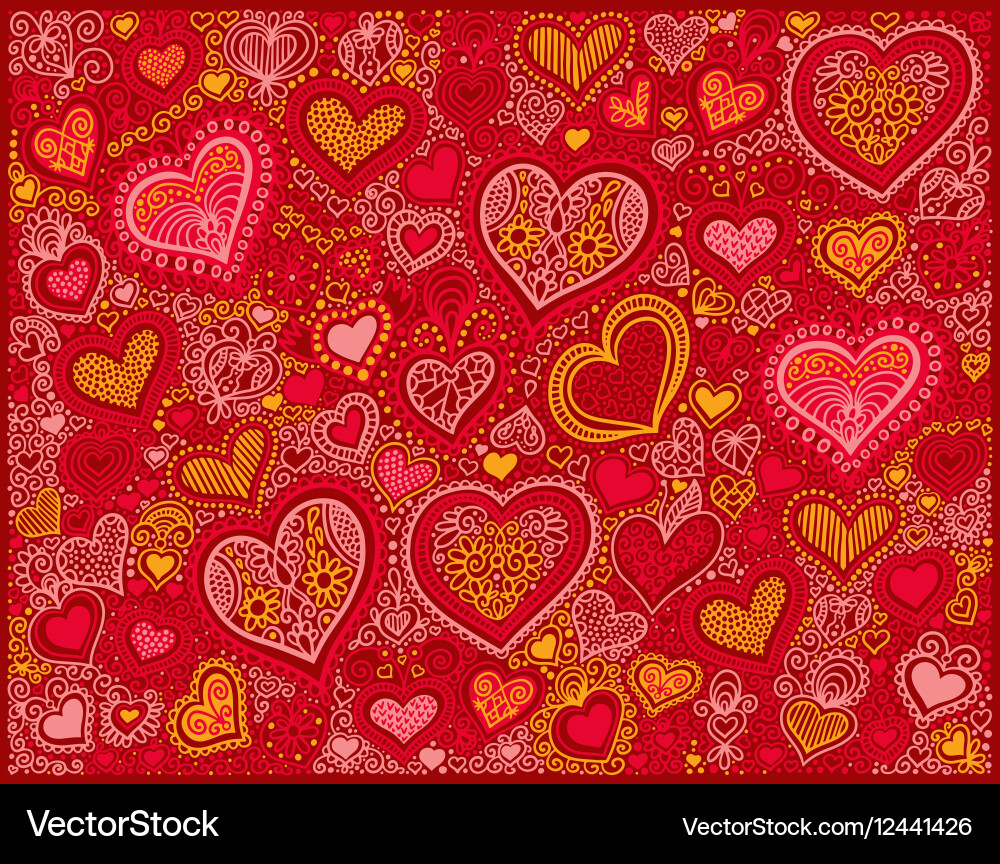 Red Heart Pattern Background vector image