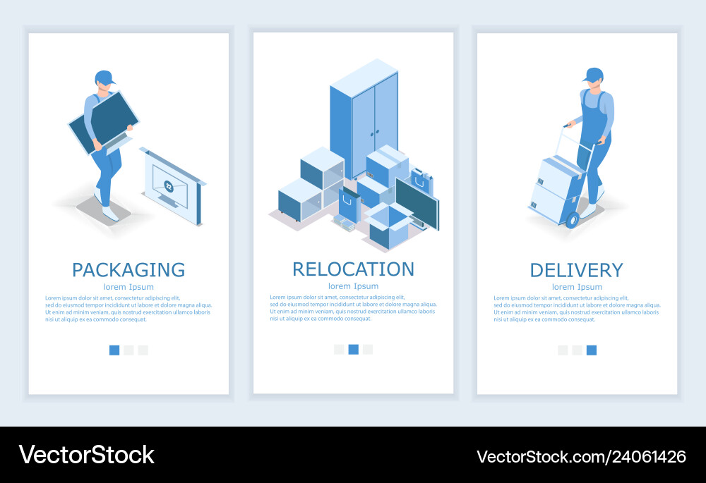 Relocation website and mobile app template Relocation website and mobile app template Vector Image
