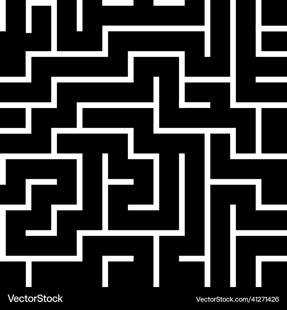 Seamless pattern with maze monochrome abstract Seamless pattern with maze monochrome abstract vector image