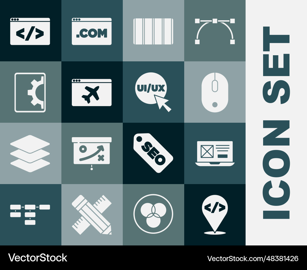 Set front end development ui or ux design Set front end development ui or ux design vector image