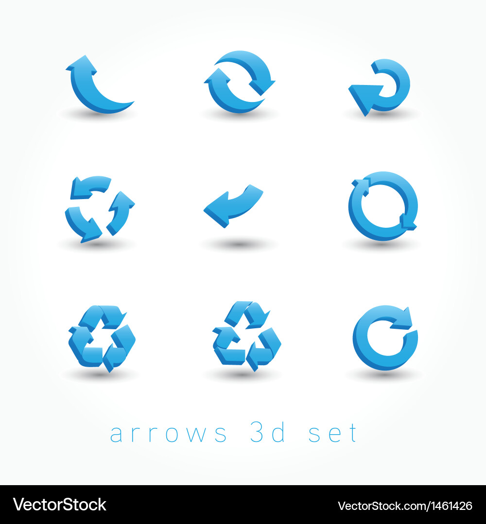 Set of icons pointer arrows 3d vector image