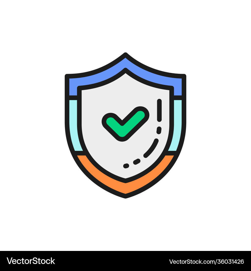 Shield with check mark quality control protection Shield with check mark quality control protection vector image