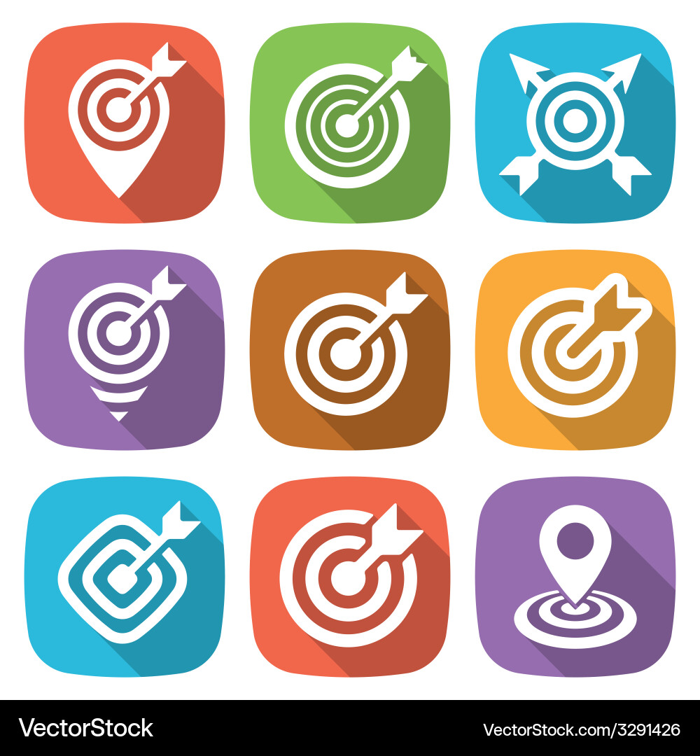 Target Icon Set - Modern & Sharp vector image