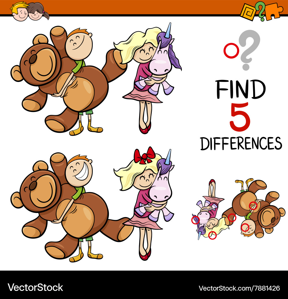 Task of finding differences vector image